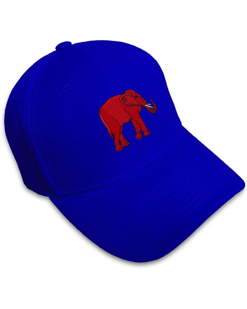 Baseball Cap Red Elephant Embroidery Animals Wild Acrylic Hats for Men & Women Royal Blue Design Only $13.74 Baseball Caps