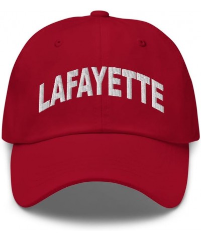 Lafayette Louisiana Hat Lafayette LA Cap Embroidered Adjustable Dad Hat Unisex Cranberry $21.59 Baseball Caps