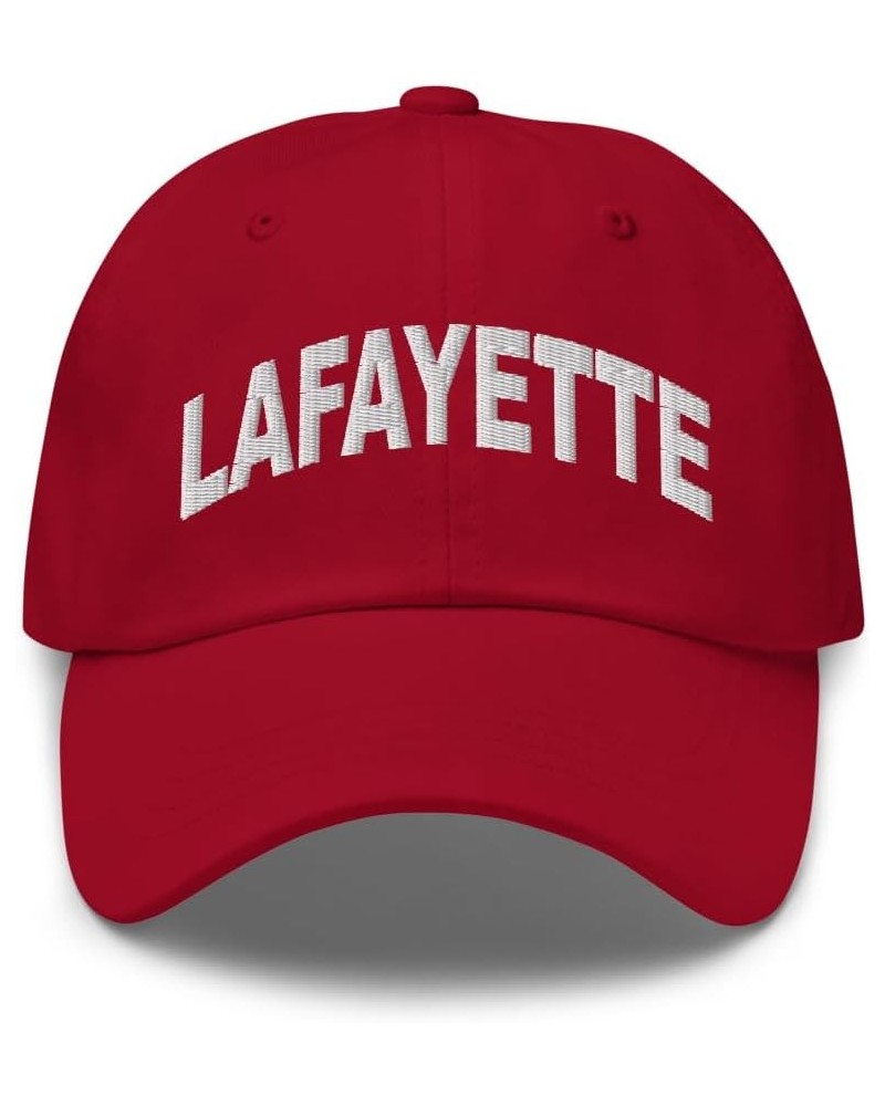 Lafayette Louisiana Hat Lafayette LA Cap Embroidered Adjustable Dad Hat Unisex Cranberry $21.59 Baseball Caps