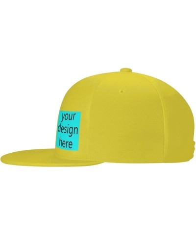 Custom Fitted Hats for Men Custom Text Logo Image Here Birthday Boy Hat Flat Brim Hats Yellow-15 $8.09 Baseball Caps