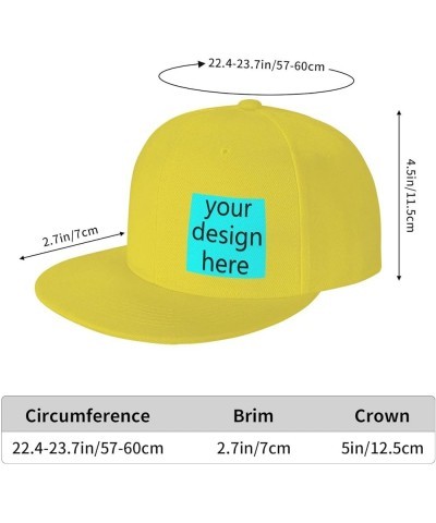 Custom Fitted Hats for Men Custom Text Logo Image Here Birthday Boy Hat Flat Brim Hats Yellow-15 $8.09 Baseball Caps