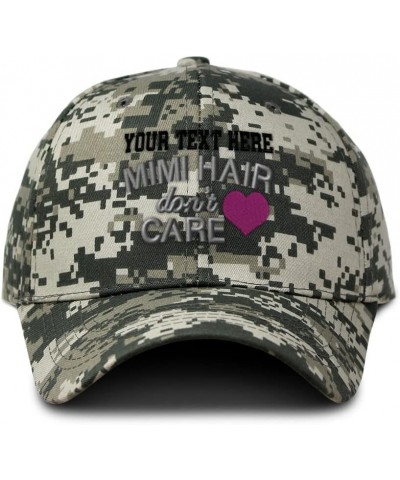 Custom Camo Baseball Cap Mimi Hair Don't Care Hunting Dad Hats for Men & Women Pixel Camo Personalized Text Here $12.60 Baseb...