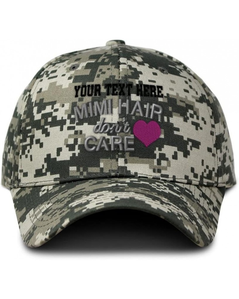 Custom Camo Baseball Cap Mimi Hair Don't Care Hunting Dad Hats for Men & Women Pixel Camo Personalized Text Here $12.60 Baseb...