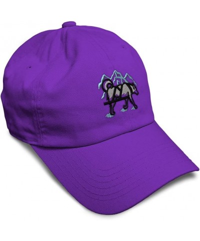 Soft Baseball Cap Dog Sled Logo Embroidery Racing Dog Sled Logo Twill Cotton Dad Hats for Men & Women Purple Design Only $15....