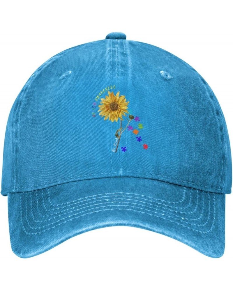 Be Kind Autism Awareness Sunflower Baseball Cap Casquette Hat for Men Women Blue $9.06 Baseball Caps