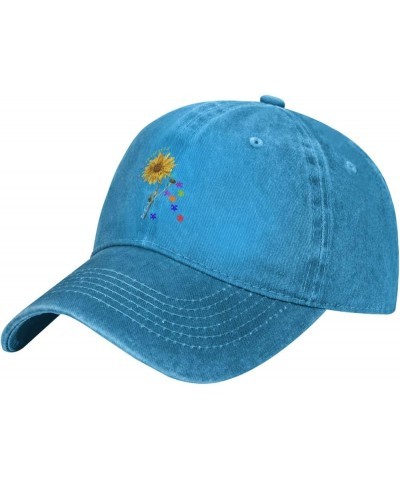 Be Kind Autism Awareness Sunflower Baseball Cap Casquette Hat for Men Women Blue $9.06 Baseball Caps