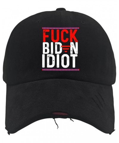 Baseball Cap Women Biden Hiking Caps for Men's Retro Hat Trendy Biden Biggest Idiot Visor Hat Allblack $7.84 Baseball Caps