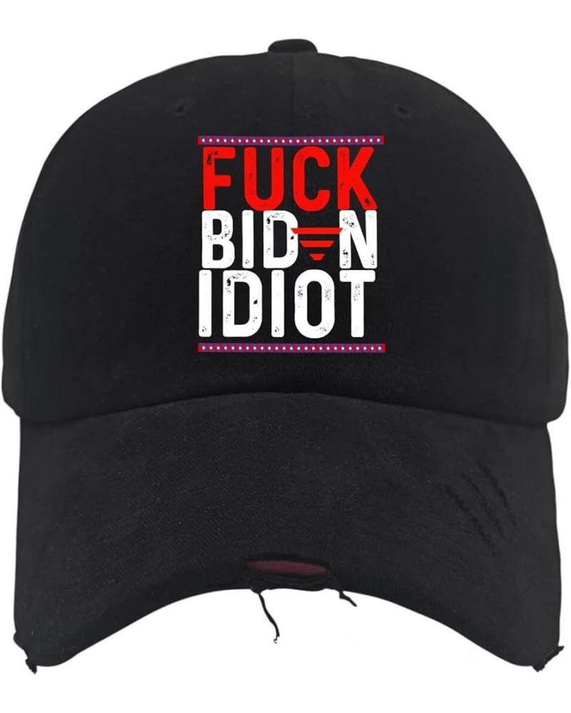 Baseball Cap Women Biden Hiking Caps for Men's Retro Hat Trendy Biden Biggest Idiot Visor Hat Allblack $7.84 Baseball Caps