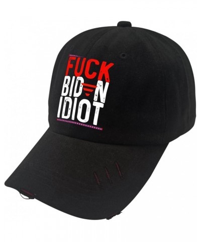 Baseball Cap Women Biden Hiking Caps for Men's Retro Hat Trendy Biden Biggest Idiot Visor Hat Allblack $7.84 Baseball Caps