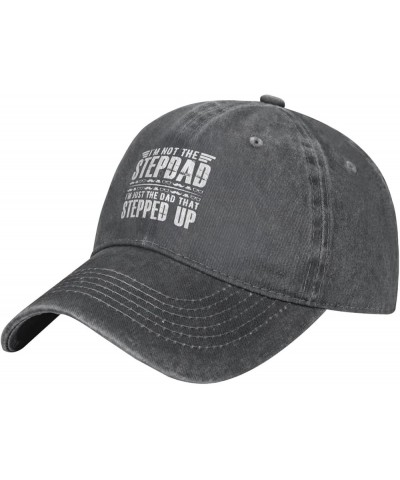 I'm Not The Stepdad I'm Just The Dad That Stepped Up Distressed Dad Hat Baseball Caps for Women Funny Washed Denim Cap Deep H...