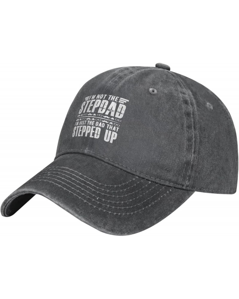 I'm Not The Stepdad I'm Just The Dad That Stepped Up Distressed Dad Hat Baseball Caps for Women Funny Washed Denim Cap Deep H...