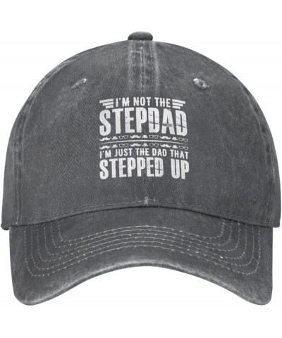 I'm Not The Stepdad I'm Just The Dad That Stepped Up Distressed Dad Hat Baseball Caps for Women Funny Washed Denim Cap Deep H...