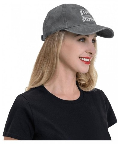 I'm Not The Stepdad I'm Just The Dad That Stepped Up Distressed Dad Hat Baseball Caps for Women Funny Washed Denim Cap Deep H...