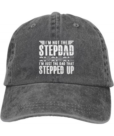 I'm Not The Stepdad I'm Just The Dad That Stepped Up Distressed Dad Hat Baseball Caps for Women Funny Washed Denim Cap Deep H...