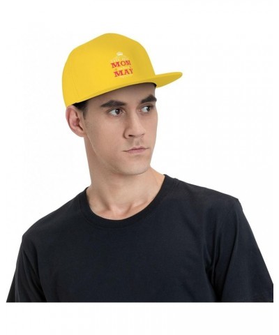 The Best Mom was Born Baseball Cap for Men Women Snapback Hat Trucker Flat Bill Caps Sun Hat Yellow $13.47 Baseball Caps