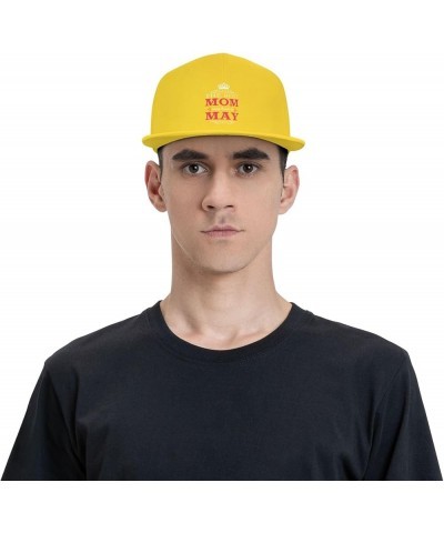 The Best Mom was Born Baseball Cap for Men Women Snapback Hat Trucker Flat Bill Caps Sun Hat Yellow $13.47 Baseball Caps