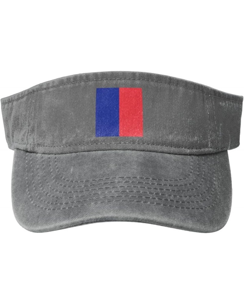 Flag of Paris Sun Visor Hats for Women Men Sun Hat Cotton Golf Hat Vintage Baseball Cap Gray $10.34 Visors