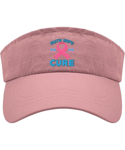 Visor for Men Cancer Awareness Faith Hope Cure Hats, Visor for Men Visor Hat Cool Visor Sun Hat Pink $11.24 Visors