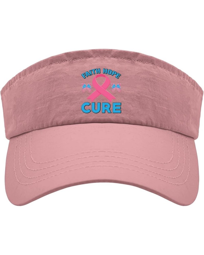 Visor for Men Cancer Awareness Faith Hope Cure Hats, Visor for Men Visor Hat Cool Visor Sun Hat Pink $11.24 Visors