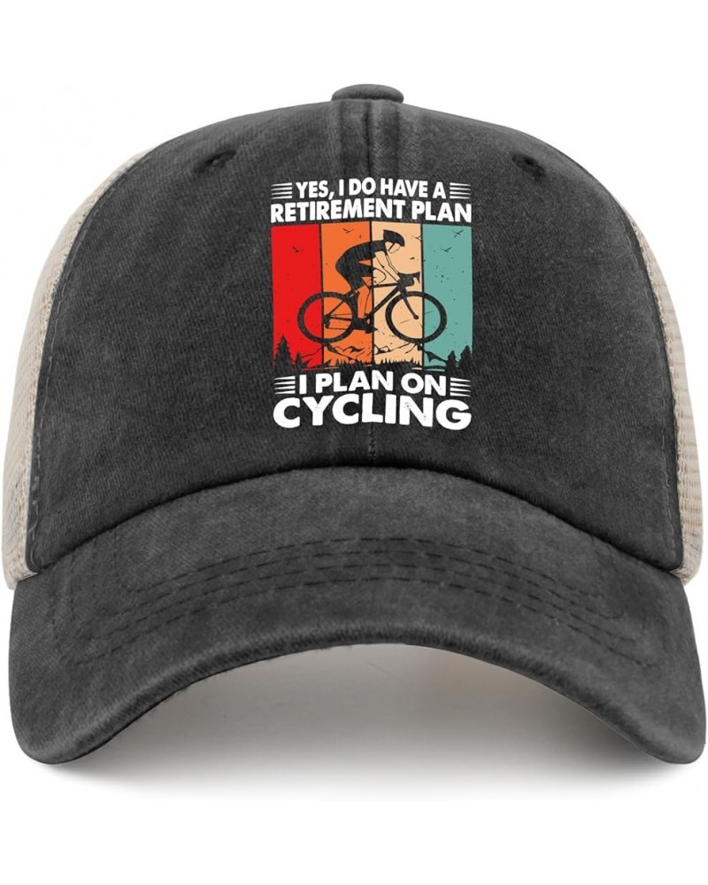 Yes I Do Have A Retirement Plan I Plan On Cycling Golf Hat Baseball Hat for Women AllBlack Womens Bucket Allblack $8.81 Sun Hats