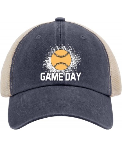 Game Day Baseball Cap America Hat AllBlack Hiking Hat Women Gifts for Boyfriends Golf Caps Purplish Blue04 $10.00 Sun Hats