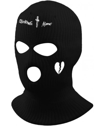 3 Hole Knitted Hat, Balaclava Hat, Suitable for Outdoor Cycling, Skiing and Running, Black $8.26 Balaclavas