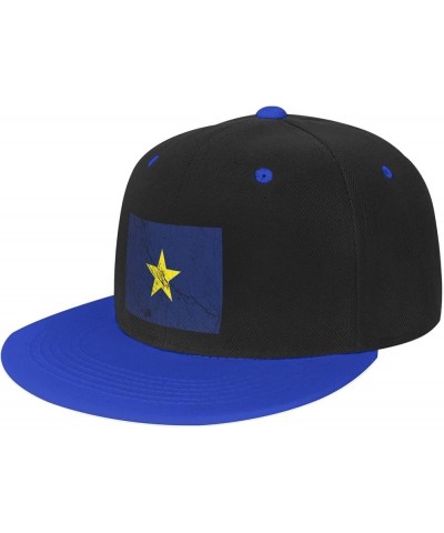 Flag of The Republic of Texas Texture Effect Baseball Cap for Men Women Snapback Hat Adjustable Flat Bill Hats Blue $13.10 Ba...