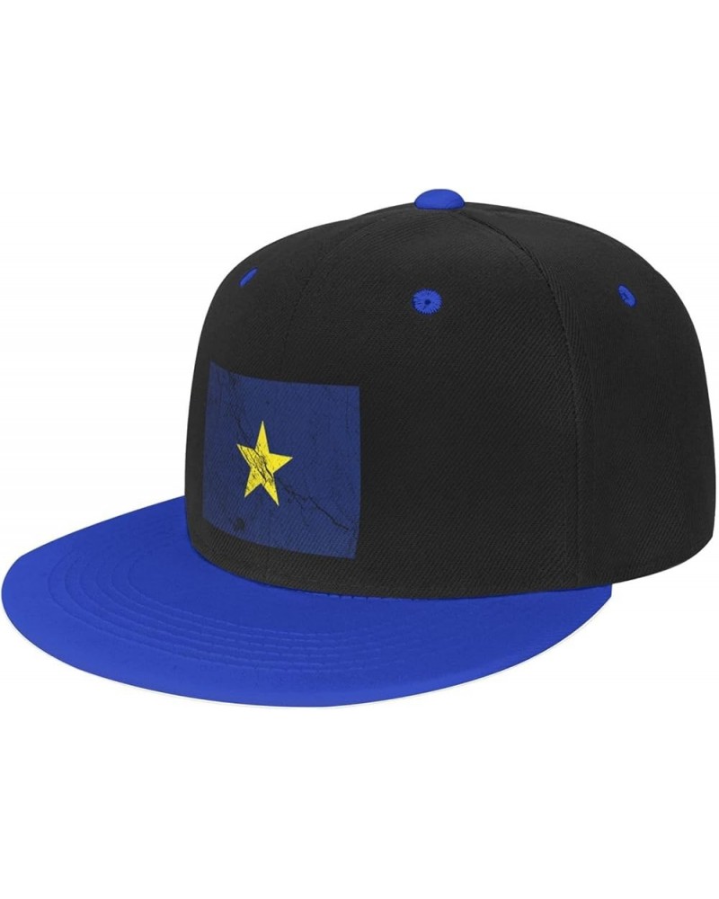 Flag of The Republic of Texas Texture Effect Baseball Cap for Men Women Snapback Hat Adjustable Flat Bill Hats Blue $13.10 Ba...