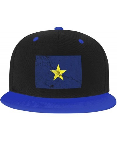 Flag of The Republic of Texas Texture Effect Baseball Cap for Men Women Snapback Hat Adjustable Flat Bill Hats Blue $13.10 Ba...