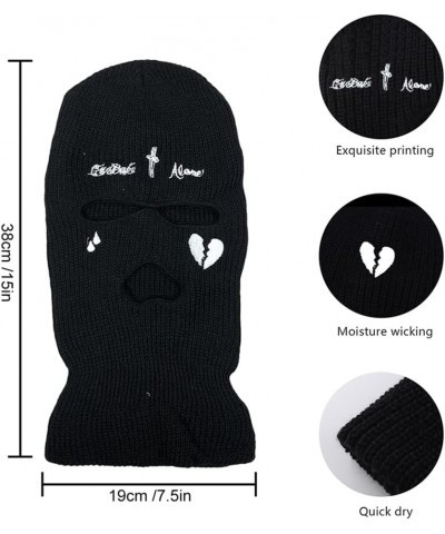 3 Hole Knitted Hat, Balaclava Hat, Suitable for Outdoor Cycling, Skiing and Running, Black $8.26 Balaclavas