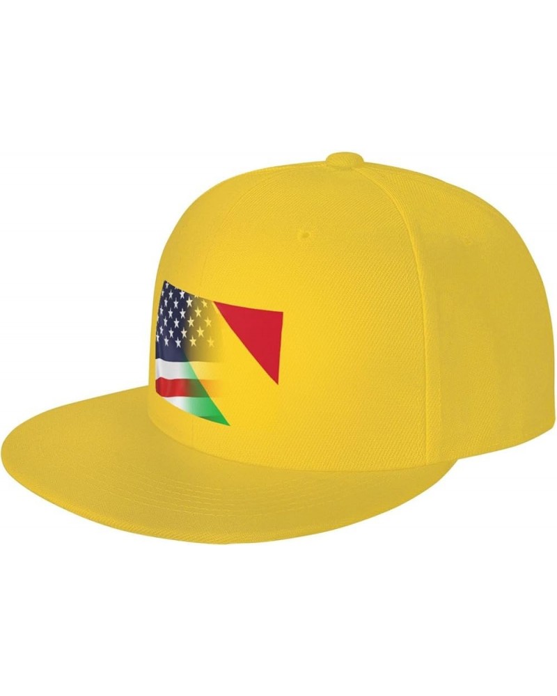 Flag of Mali and USA Flag Denim Hats Cowboy Knit hat Fisherman's hat Baseball Caps Yellow $16.78 Baseball Caps