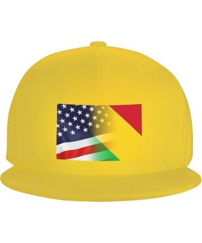 Flag of Mali and USA Flag Denim Hats Cowboy Knit hat Fisherman's hat Baseball Caps Yellow $16.78 Baseball Caps