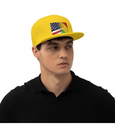 Flag of Mali and USA Flag Denim Hats Cowboy Knit hat Fisherman's hat Baseball Caps Yellow $16.78 Baseball Caps