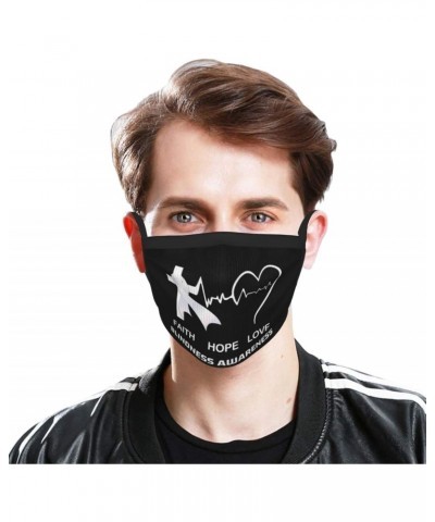 Blindness Awareness Reusable Face Mask Washable Breathable Fabric Face Masks Balaclava for Women Men Black $10.63 Balaclavas