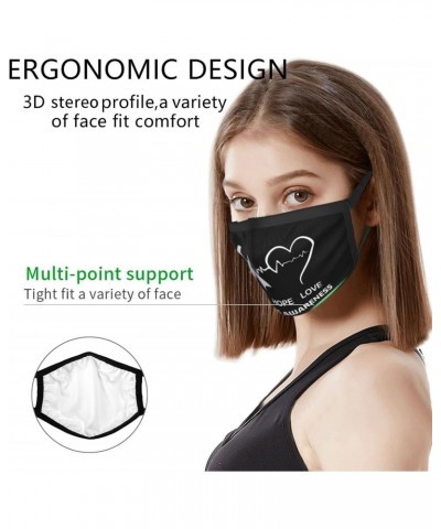 Blindness Awareness Reusable Face Mask Washable Breathable Fabric Face Masks Balaclava for Women Men Black $10.63 Balaclavas