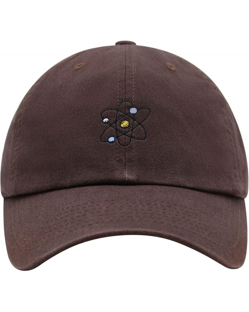 Atom Premium Dad Hat Embroidered Baseball Cap Electron Neutron Brown $12.24 Baseball Caps