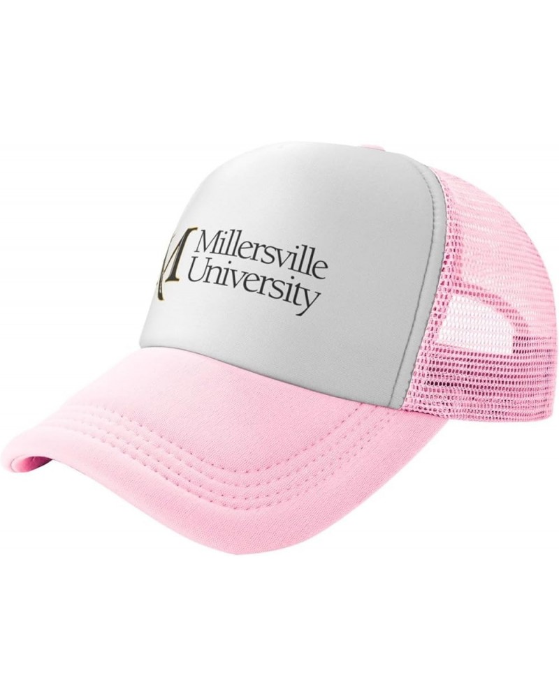 Millersville University Trucker Hats for Both Men and Women - Mesh Baseball Snapback Hats Pink $9.15 Baseball Caps