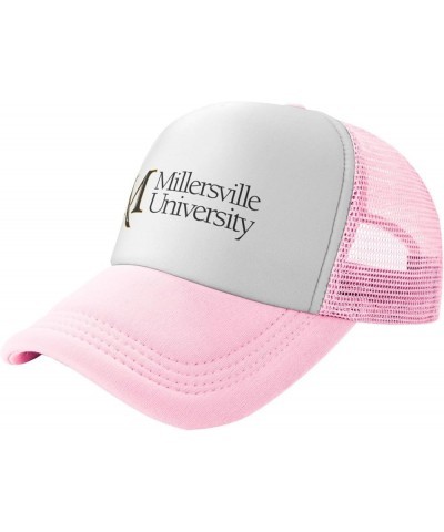 Millersville University Trucker Hats for Both Men and Women - Mesh Baseball Snapback Hats Pink $9.15 Baseball Caps