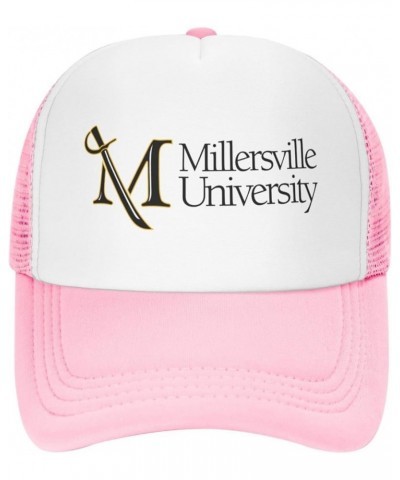 Millersville University Trucker Hats for Both Men and Women - Mesh Baseball Snapback Hats Pink $9.15 Baseball Caps