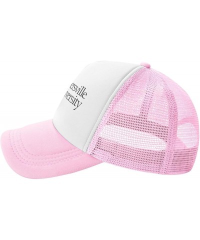 Millersville University Trucker Hats for Both Men and Women - Mesh Baseball Snapback Hats Pink $9.15 Baseball Caps