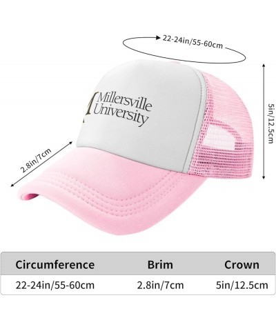 Millersville University Trucker Hats for Both Men and Women - Mesh Baseball Snapback Hats Pink $9.15 Baseball Caps