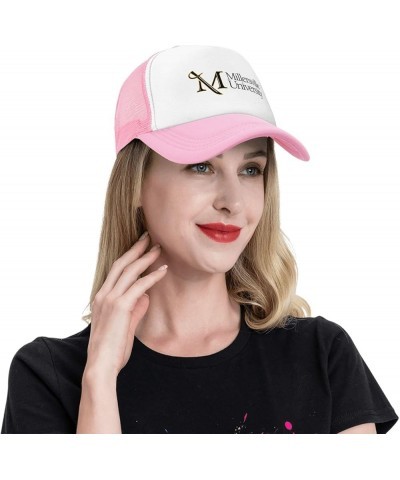 Millersville University Trucker Hats for Both Men and Women - Mesh Baseball Snapback Hats Pink $9.15 Baseball Caps