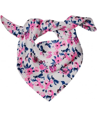 Printed Pure Silk Scarf For Hair Neck Head Bandanas For Women Light Gray $15.20 Scarves