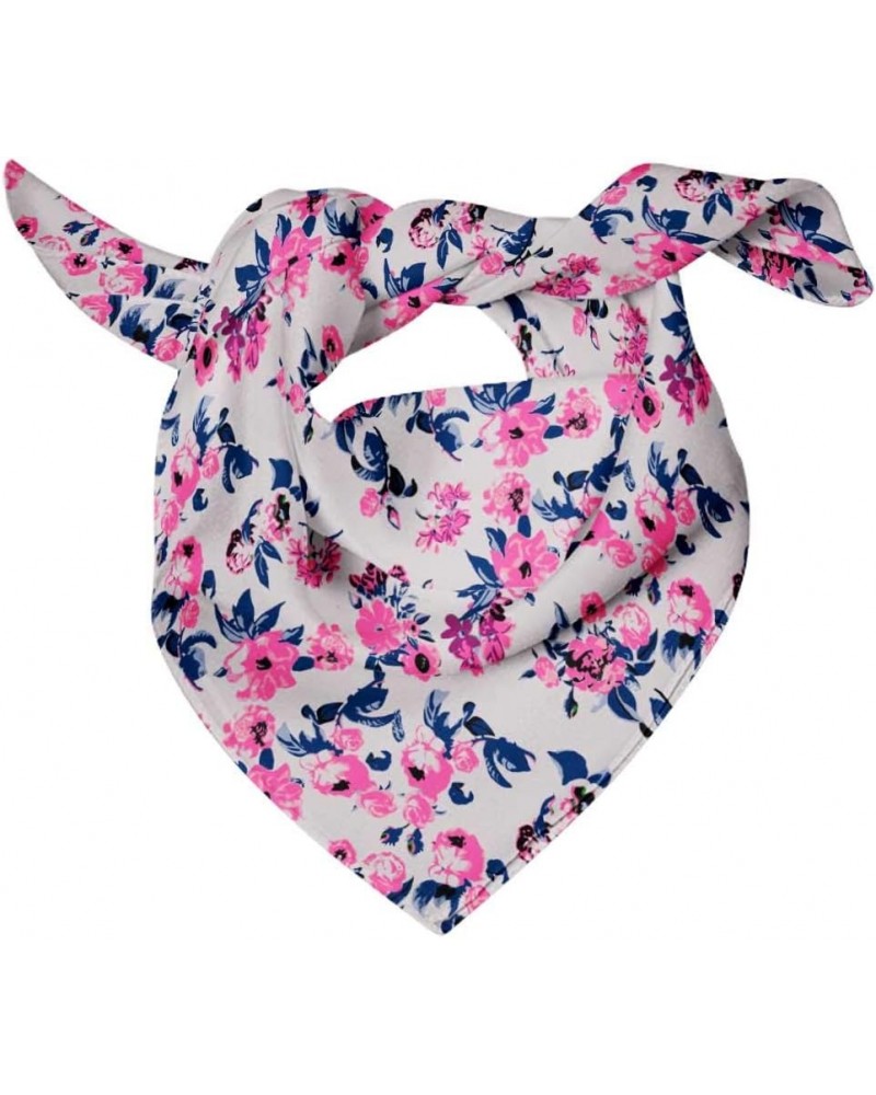 Printed Pure Silk Scarf For Hair Neck Head Bandanas For Women Light Gray $15.20 Scarves