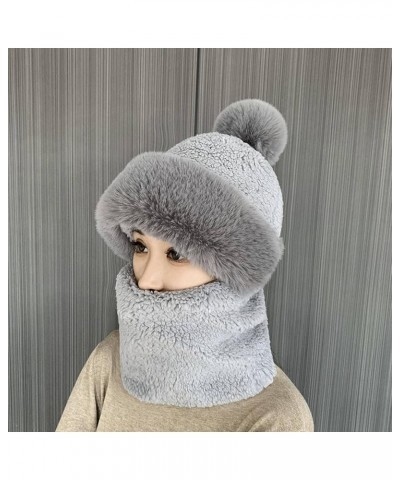 Windproof Women's Autumn and Winter Wool Lining Thick Windproof Scarf mask Integrated Cold-Proof Warm Shenkase $14.69 Scarves