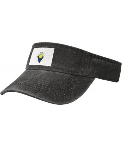 Flag of Sunnyvale, California Sun Visor Hats for Women Men Adjustable Sports Sun Hats Cotton Golf Cap Black $11.65 Visors