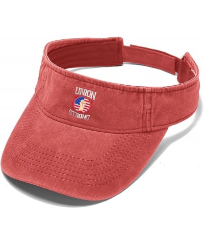 Nion Strong Union Worker Labor Day Gift Men Women Hat Sun Visor for Adult Golf Hat with Designs Sun Saffron $9.67 Visors