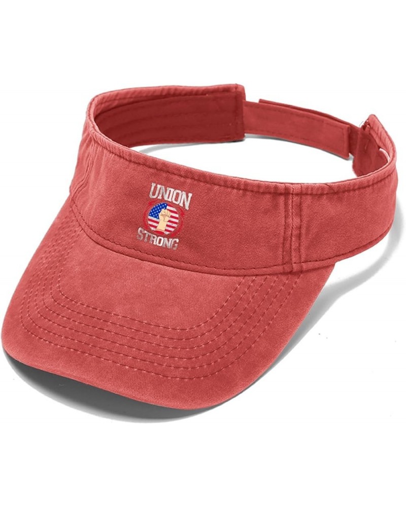 Nion Strong Union Worker Labor Day Gift Men Women Hat Sun Visor for Adult Golf Hat with Designs Sun Saffron $9.67 Visors