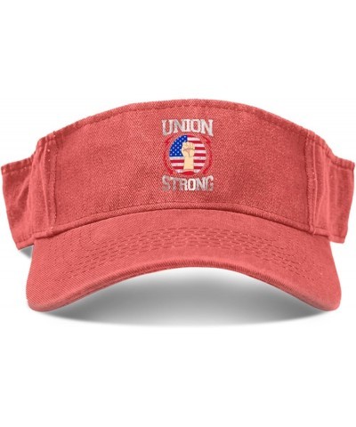 Nion Strong Union Worker Labor Day Gift Men Women Hat Sun Visor for Adult Golf Hat with Designs Sun Saffron $9.67 Visors