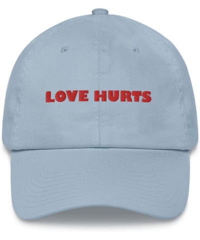 Love Hurts Dad Hat Funny Valentines Single Hopeless Romantic Dad hat Light Blue $14.39 Baseball Caps